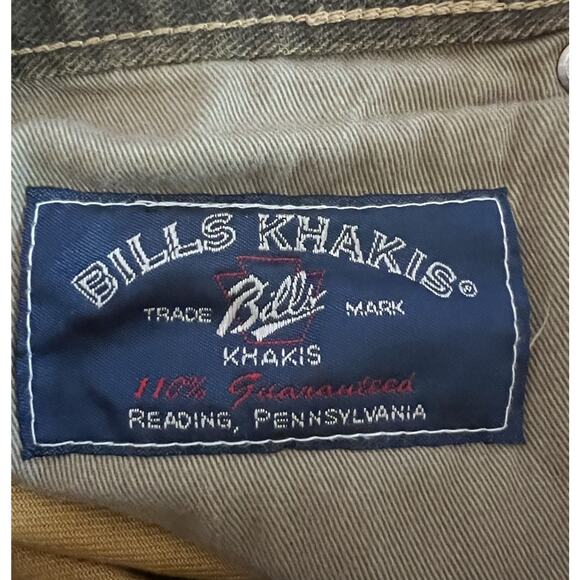Bills Khakis Denim Jeans Mens Sz 38 Olive Green Distressed Cotton Faded Pant USA - Picture 10 of 10